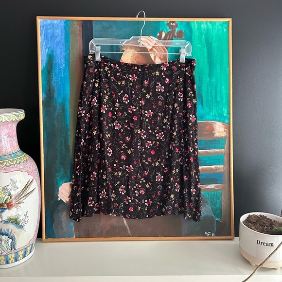 Reitmans Black Floral A-Line Skirt 10 - Picture 16 of 16